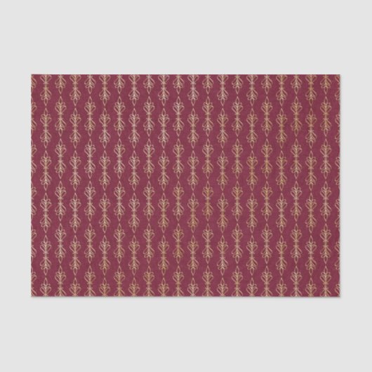 アールデコ赤と金ゴールド模様 薄葉紙 (正面)
