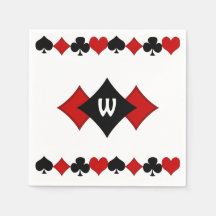 アールデコ赤と黒のカードスーツ – モノグラムの