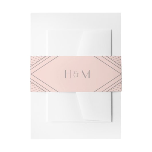 アールデコ赤面ピンク結婚ズ 招待状ベリーバンド (正面例)