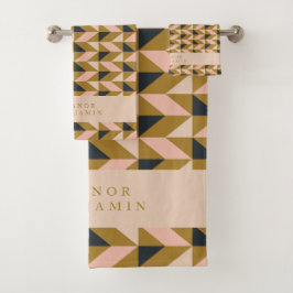 アールデコ赤面金ゴールドブラック結婚ズカスタム バスタオルセット