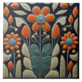 アールデコ赤 タイル (正面)