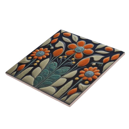 アールデコ赤 タイル (側面)