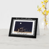 アールデコ車夫挨拶カード カード (黄色い花)