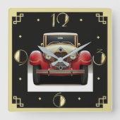 アールデコ車 スクエア壁時計 (正面)