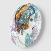 アールデコ轟音20代女性1920sスクエアウォール ラージ壁時計 (傾斜)