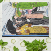 アールデコ通りシーン キッチンタオル (折り畳み)