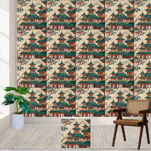 アールデコ重石塔文瓦 タイル