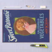 アールデコ野菜ラベルのデコパージュ 薄葉紙 (クラフト)