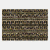 アールデコ金ゴールドおよび黒ラッピング紙シート ラッピングペーパーシート (正面)