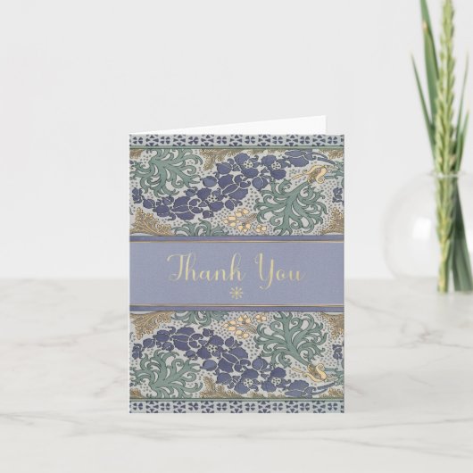 アールデコ金ゴールドお礼ノート サンキューカード (正面)