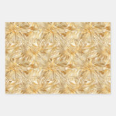 アールデコ金ゴールドとブラックラッピング紙フラットセット ラッピングペーパーシート (正面2)