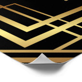 アールデコ金ゴールドとブラック結婚のポスター ポスター (角)