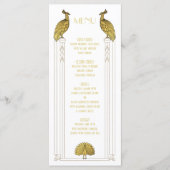 アールデコ金ゴールドとホワイトピ結婚ーコックのメニューカード メニュー (正面)