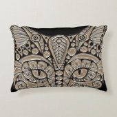 アールデコ金ゴールドと黒エジプトスタイル猫 アクセントクッション (正面)