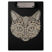 アールデコ金ゴールドと黒エジプトスタイル猫 クリップボード (正面)