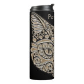 アールデコ金ゴールドと黒エジプトスタイル猫 タンブラー (回転左)