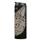 アールデコ金ゴールドと黒エジプトスタイル猫 タンブラー (回転右)