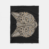 アールデコ金ゴールドと黒エジプトスタイル猫 フリースブランケット (正面)