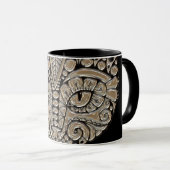 アールデコ金ゴールドと黒エジプトスタイル猫 マグカップ (正面右)