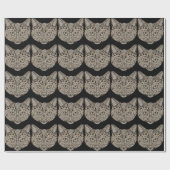 アールデコ金ゴールドと黒エジプトスタイル猫 ラッピングペーパー (フラット)