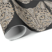 アールデコ金ゴールドと黒エジプトスタイル猫 ラッピングペーパー (ロールコーナー)