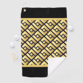 アールデコ金ゴールドと黒 ゴルフタオル (インサイチュ)