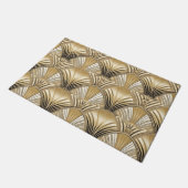 アールデコ金ゴールドアイボリーパターン ドアマット (アングル)