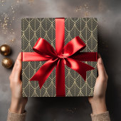 アールデコ金ゴールドエレガントはかりで測ホタテ模様 ラッピングペーパー