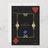 アールデコ金ゴールドカジノナイトトランプのポーカーマン誕生日 招待状 (裏面)