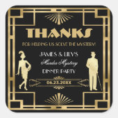 アールデコ金ゴールドギャツビー殺人推理探偵20s スクエアシール (正面)