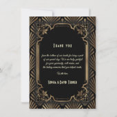 アールデコ金ゴールドギャツビー20s写真結婚お祝い サンキューカード (裏面)