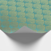 アールデコ金ゴールドシーシェルズミントグリーンVIPヨットクラブ ラッピングペーパー (角)