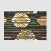 アールデコ金ゴールドステンドグラスのアートワーク小 薄葉紙 (正面)