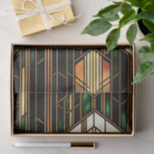 アールデコ金ゴールドステンドグラスのアートワーク小 薄葉紙 (ギフト)