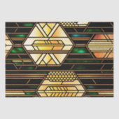 アールデコ金ゴールドステンドグラスのアートワーク 薄葉紙 (正面)