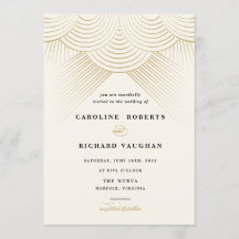 アールデコ金ゴールドストリングライト結婚式招待状