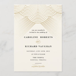 アールデコ金ゴールドストリングライト結婚式招待状 招待状
