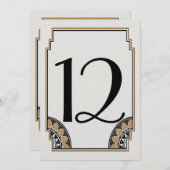 アールデコ金ゴールドテーブル番号12 招待状 (正面/裏面)