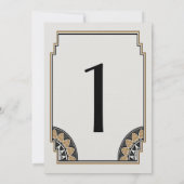 アールデコ金ゴールドテーブル番号1 招待状 (裏面)