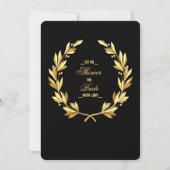 アールデコ金ゴールドバラストライプブライダルシャワーカード 招待状 (裏面)