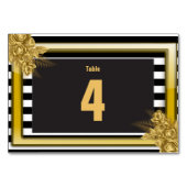 アールデコ金ゴールドバラストライプ、結婚のテーブルNoカード テーブルナンバー (裏面)