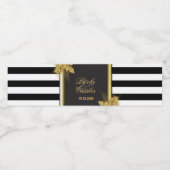 アールデコ金ゴールドバラ、ストライプウォーターボトルラベル ペットボトルラベル (シングルラベル)