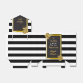 アールデコ金ゴールドバラ、ストライプ結婚式の引き出物ボックス フェイバーボックス (折り畳みなし)