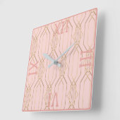 アールデコ金ゴールドパステルバラシェードスクエアウォールクロック スクエア壁時計 (傾斜)