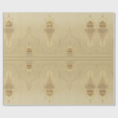 アールデコ金ゴールドピンク抽象芸術テキスタイル ラッピングペーパー (フラット)