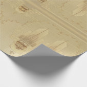 アールデコ金ゴールドピンク抽象芸術テキスタイル ラッピングペーパー (角)