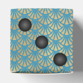 アールデコ金ゴールドファンサイコロまたはダイカジノパーティー フェイバーボックス (上部)