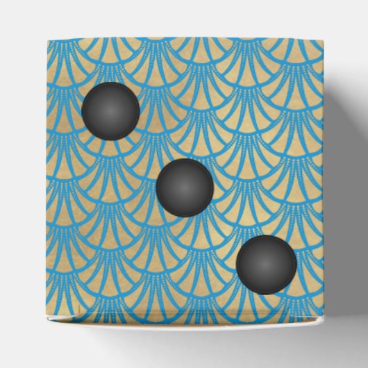 アールデコ金ゴールドファンサイコロまたはダイカジノパーティー フェイバーボックス (上部)