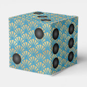 アールデコ金ゴールドファンサイコロまたはダイカジノパーティー フェイバーボックス (裏面サイド)