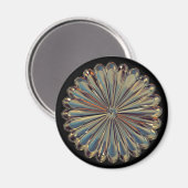 アールデコ金ゴールドファンシェルフラワーメタリックルック マグネット (正面/裏面)